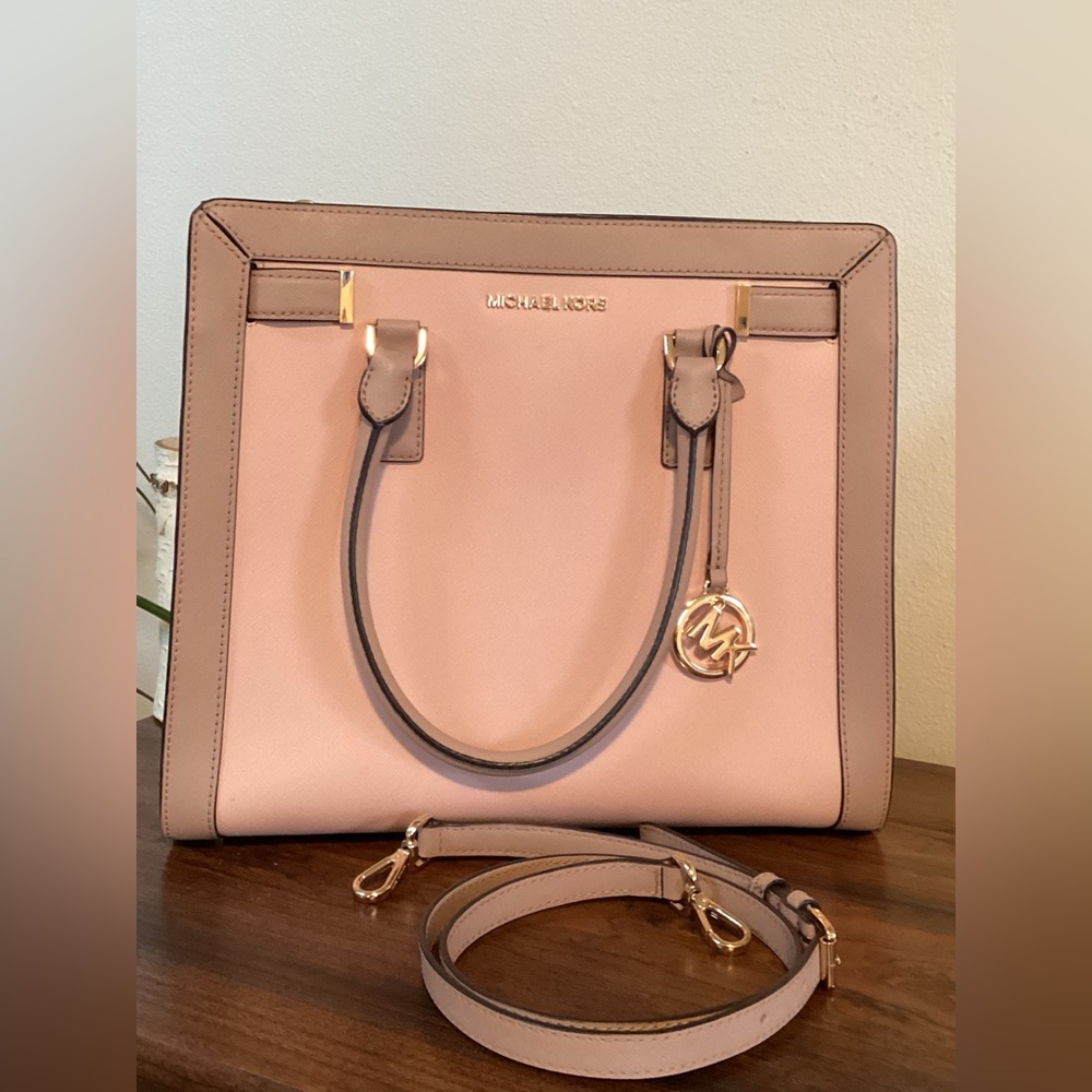 Michael Kors Large Light Pink Messenger/Tote Bag W/COA